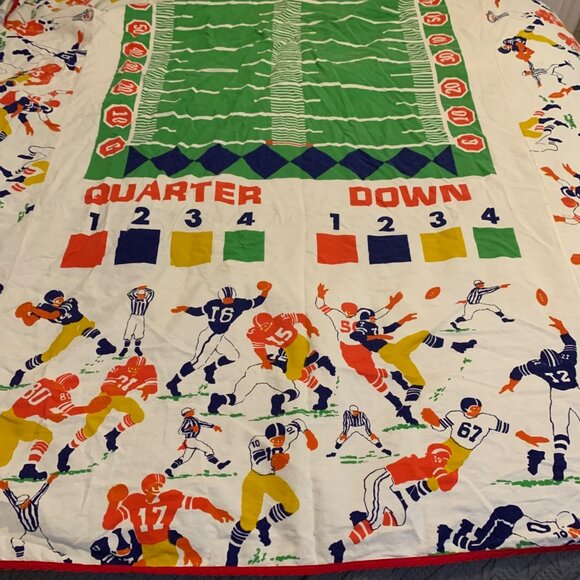 Vintage Army Vs. Navy Football Blanket Twin Size Cotton Sports Theme Bedding - Picture 2 of 7